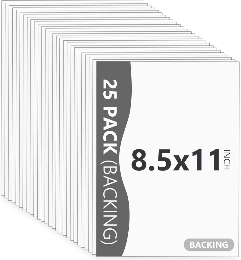 Somime 25 Pack Backing Boards Only - 8.5x11 Uncut White Mats Matboards, Acid Free & White Core Backerboards, Ideal for Photos/Pictures/Prints/Frames/Arts - Image 1